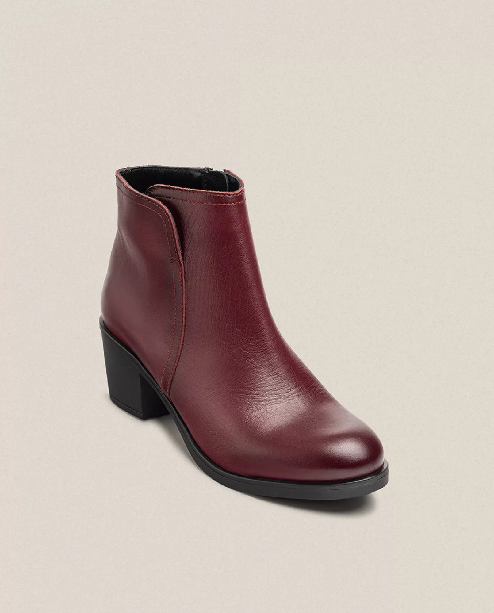 Ankle Boots^Yokono Heeled Ankle Boot LILLE-016 Burgundy