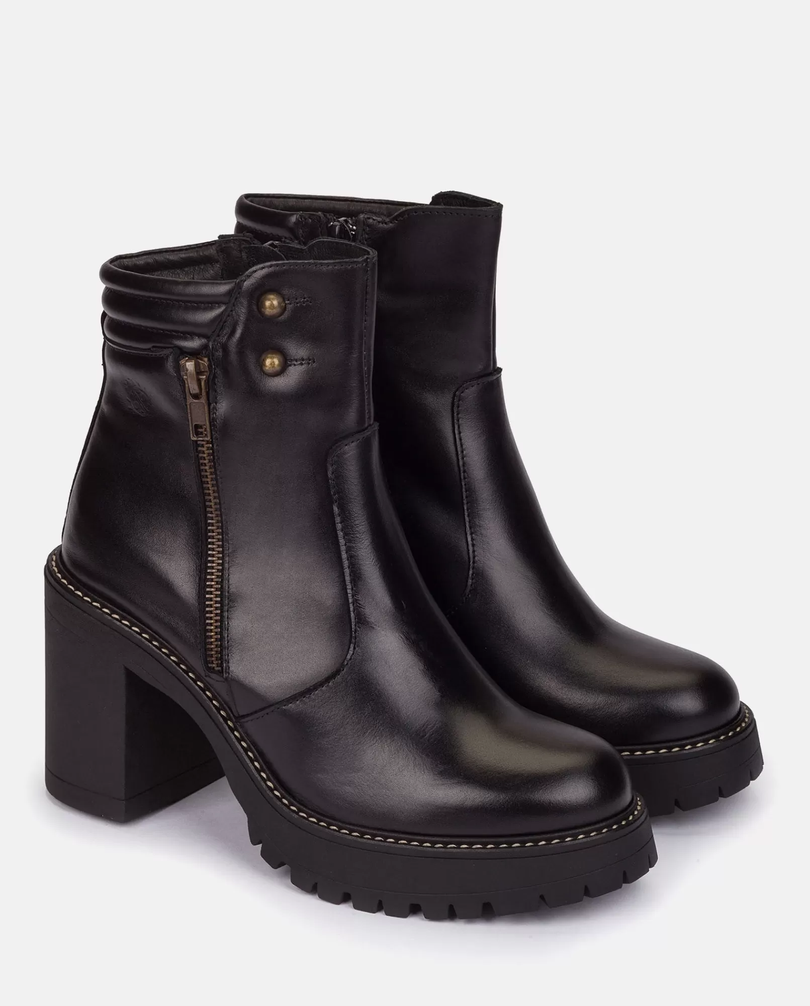 Ankle Boots^Yokono Heeled Ankle Boot TUNA-002 Black